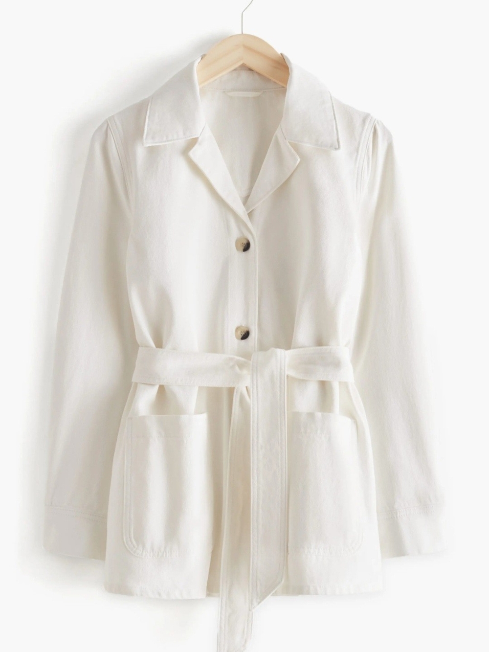 & Other Stories White Belted Trench Jacket